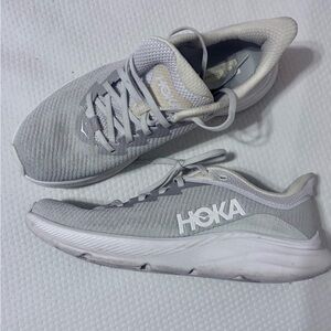 Hoka Light Gray Running Shoes